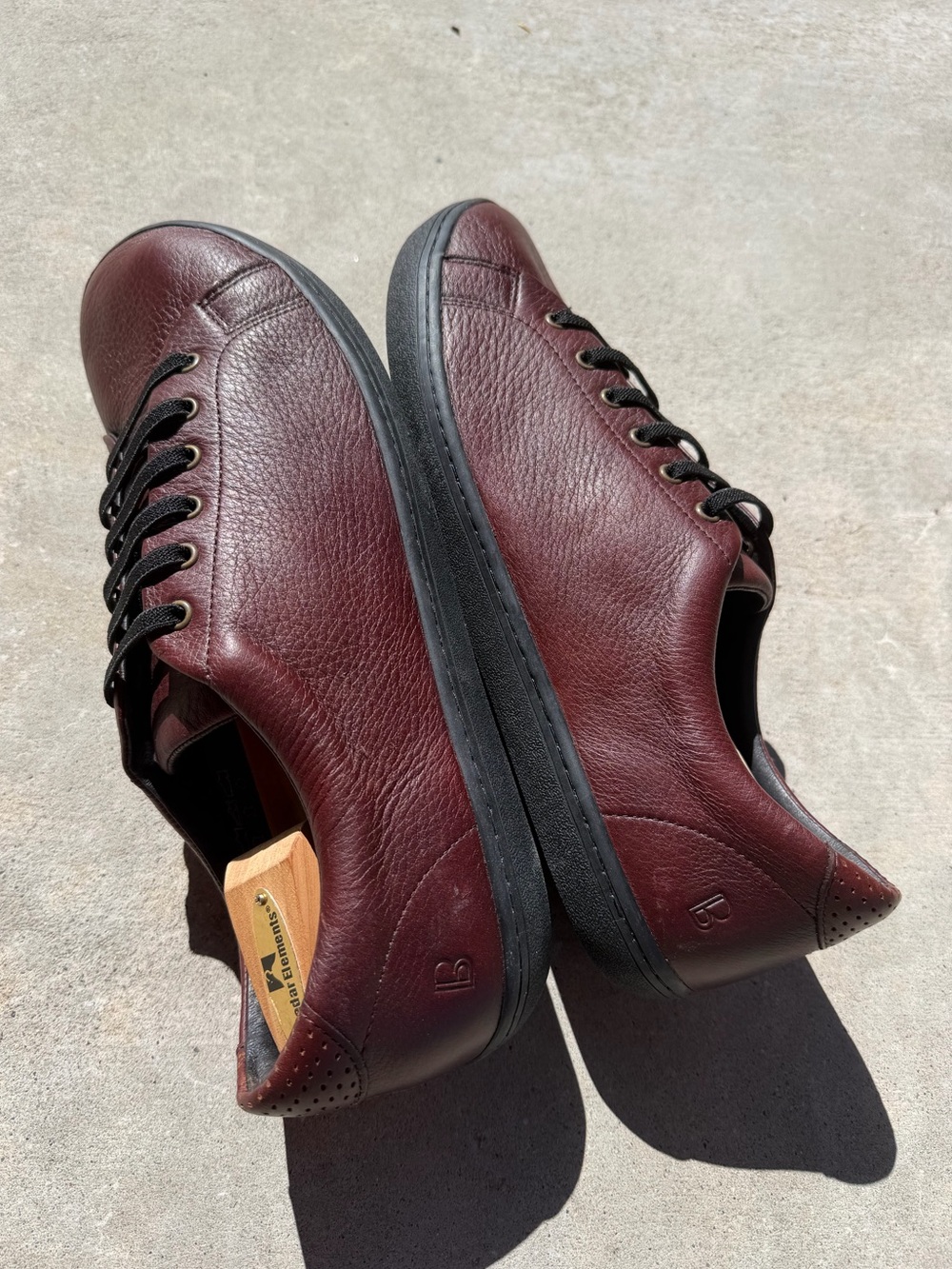 Birchbury Bramford New burgundy sneakers leather luxury shoes sz 11 men’s eu 45 - Picture 5 of 12